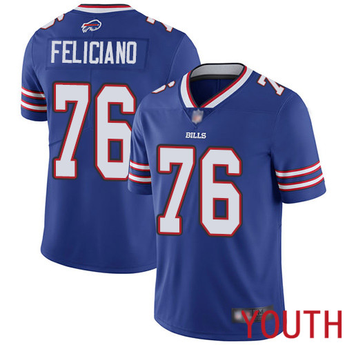Youth Buffalo Bills 76 Jon Feliciano Royal Blue Team Color Vapor Untouchable Limited Player NFL Jersey